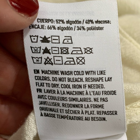 AEO Cream Tank Top Lace Front - Picture 5 of 5